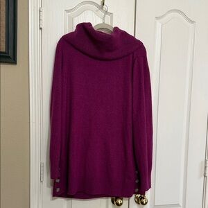 LOFT Rich Purple Cowl Neck Sweater